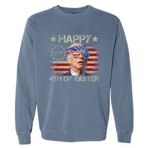 Funny Joe Biden 4th Of July Happy 4th Of Easter Us Flag Garment-Dyed Sweatshirt