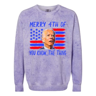 Funny Joe Biden Happy 4th Of July Great Gift Colorblast Crewneck Sweatshirt