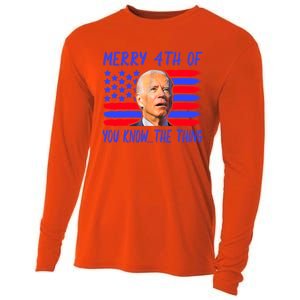 Funny Joe Biden Happy 4th Of July Great Gift Cooling Performance Long Sleeve Crew