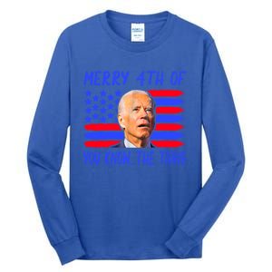 Funny Joe Biden Happy 4th Of July Great Gift Tall Long Sleeve T-Shirt