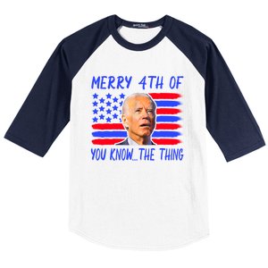 Funny Joe Biden Happy 4th Of July Great Gift Baseball Sleeve Shirt