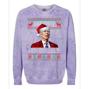 Funny Joe Biden Happy 4th Of July Ugly Christmas Meaningful Gift Colorblast Crewneck Sweatshirt