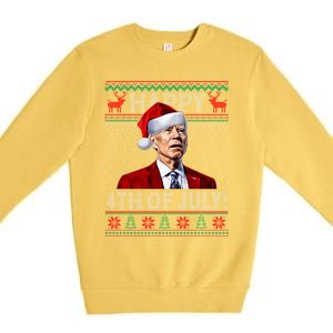 Funny Joe Biden Happy 4th Of July Ugly Christmas Meaningful Gift Premium Crewneck Sweatshirt