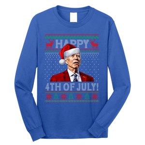 Funny Joe Biden Happy 4th Of July Ugly Christmas Meaningful Gift Long Sleeve Shirt