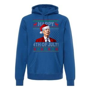 Funny Joe Biden Happy 4th Of July Ugly Christmas Meaningful Gift Premium Hoodie