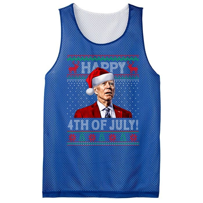 Funny Joe Biden Happy 4th Of July Ugly Christmas Meaningful Gift Mesh Reversible Basketball Jersey Tank