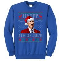 Funny Joe Biden Happy 4th Of July Ugly Christmas Meaningful Gift Tall Sweatshirt