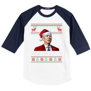 Funny Joe Biden Happy 4th Of July Ugly Christmas Meaningful Gift Baseball Sleeve Shirt