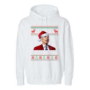 Funny Joe Biden Happy 4th Of July Ugly Christmas Meaningful Gift Garment-Dyed Fleece Hoodie