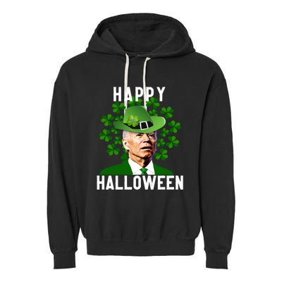 Funny Joe Biden St Patricks Day Confused Halloween Biden Garment-Dyed Fleece Hoodie