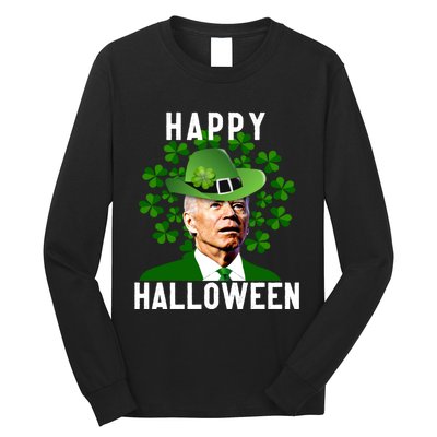 Funny Joe Biden St Patricks Day Confused Halloween Biden Long Sleeve Shirt