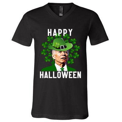 Funny Joe Biden St Patricks Day Confused Halloween Biden V-Neck T-Shirt