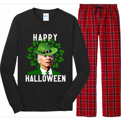 Funny Joe Biden St Patricks Day Confused Halloween Biden Long Sleeve Pajama Set