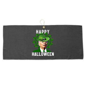 Funny Joe Biden St Patricks Day Confused Halloween Biden Large Microfiber Waffle Golf Towel