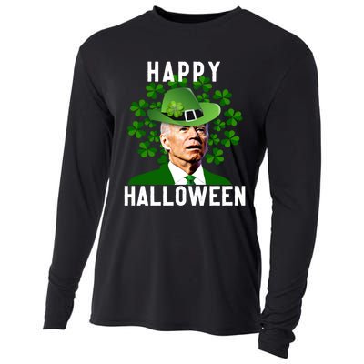 Funny Joe Biden St Patricks Day Confused Halloween Biden Cooling Performance Long Sleeve Crew