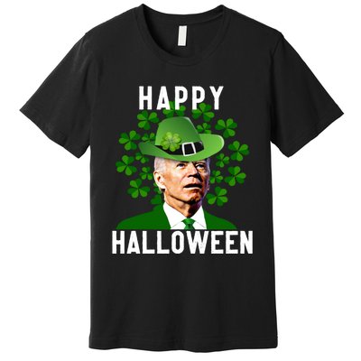 Funny Joe Biden St Patricks Day Confused Halloween Biden Premium T-Shirt