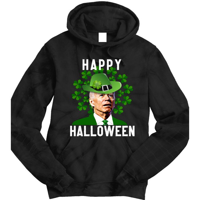 Funny Joe Biden St Patricks Day Confused Halloween Biden Tie Dye Hoodie