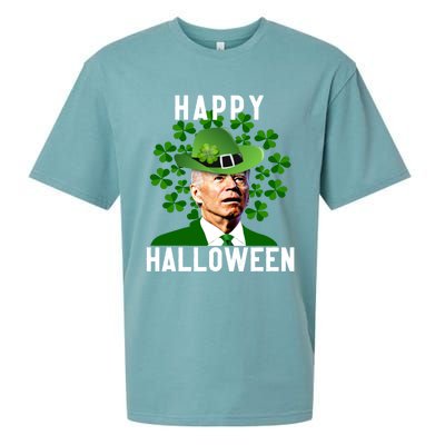 Funny Joe Biden St Patricks Day Confused Halloween Biden Sueded Cloud Jersey T-Shirt