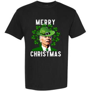 Funny Joe Biden Merry Christmas Confused St Patricks Day Garment-Dyed Heavyweight T-Shirt