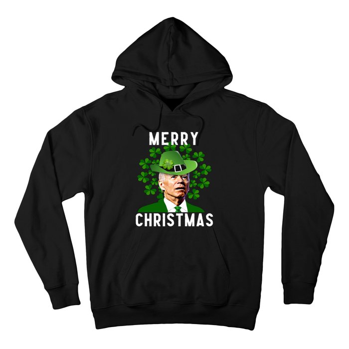 Funny Joe Biden Merry Christmas Confused St Patricks Day Hoodie