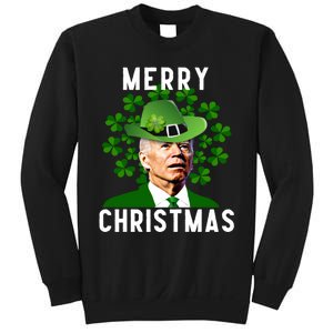 Funny Joe Biden Merry Christmas Confused St Patricks Day Sweatshirt