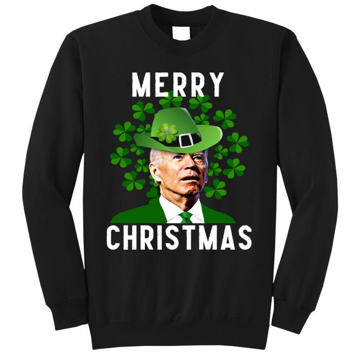 Funny Joe Biden Merry Christmas Confused St Patricks Day Sweatshirt