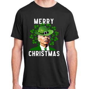 Funny Joe Biden Merry Christmas Confused St Patricks Day Adult ChromaSoft Performance T-Shirt