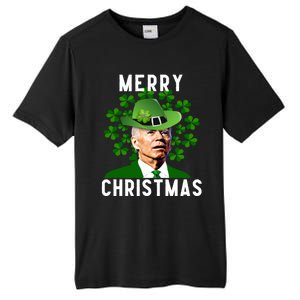 Funny Joe Biden Merry Christmas Confused St Patricks Day Tall Fusion ChromaSoft Performance T-Shirt