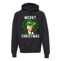 Funny Joe Biden Merry Christmas Confused St Patricks Day Premium Hoodie