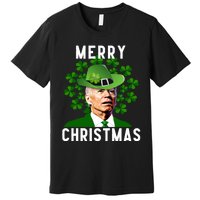 Funny Joe Biden Merry Christmas Confused St Patricks Day Premium T-Shirt