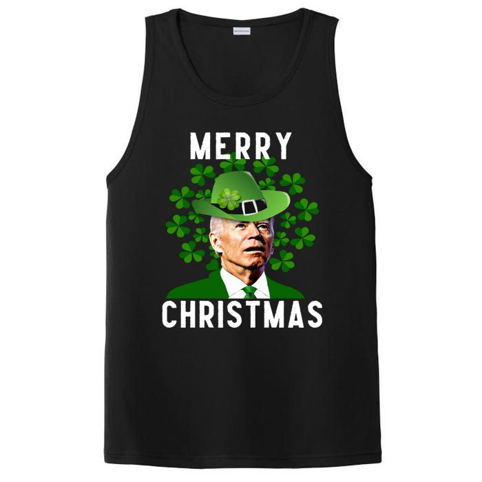 Funny Joe Biden Merry Christmas Confused St Patricks Day PosiCharge Competitor Tank