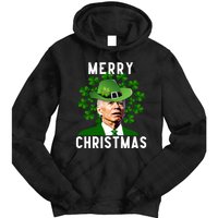 Funny Joe Biden Merry Christmas Confused St Patricks Day Tie Dye Hoodie