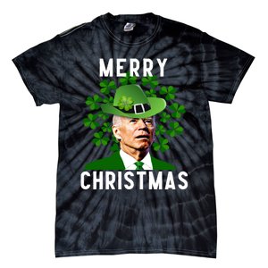 Funny Joe Biden Merry Christmas Confused St Patricks Day Tie-Dye T-Shirt