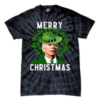 Funny Joe Biden Merry Christmas Confused St Patricks Day Tie-Dye T-Shirt