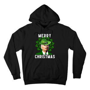 Funny Joe Biden Merry Christmas Confused St Patricks Day Tall Hoodie