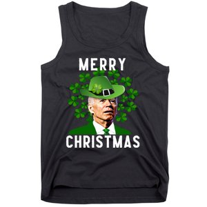 Funny Joe Biden Merry Christmas Confused St Patricks Day Tank Top