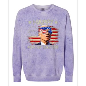 Funny Joe Biden 4th Of July Happy 4th Of Easter Us Flag Colorblast Crewneck Sweatshirt