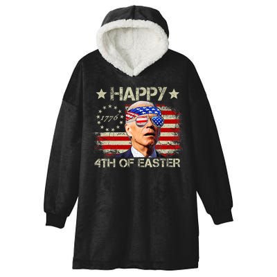 Funny Joe Biden 4th Of July Happy 4th Of Easter Us Flag Hooded Wearable Blanket