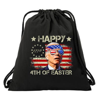 Funny Joe Biden 4th Of July Happy 4th Of Easter Us Flag Drawstring Bag