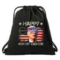 Funny Joe Biden 4th Of July Happy 4th Of Easter Us Flag Drawstring Bag