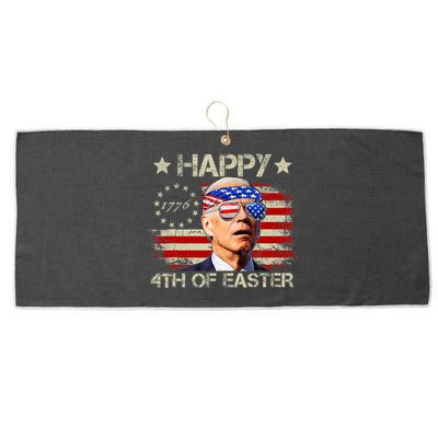 Funny Joe Biden 4th Of July Happy 4th Of Easter Us Flag Large Microfiber Waffle Golf Towel