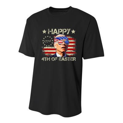 Funny Joe Biden 4th Of July Happy 4th Of Easter Us Flag Youth Performance Sprint T-Shirt
