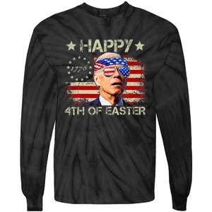 Funny Joe Biden 4th Of July Happy 4th Of Easter Us Flag Tie-Dye Long Sleeve Shirt