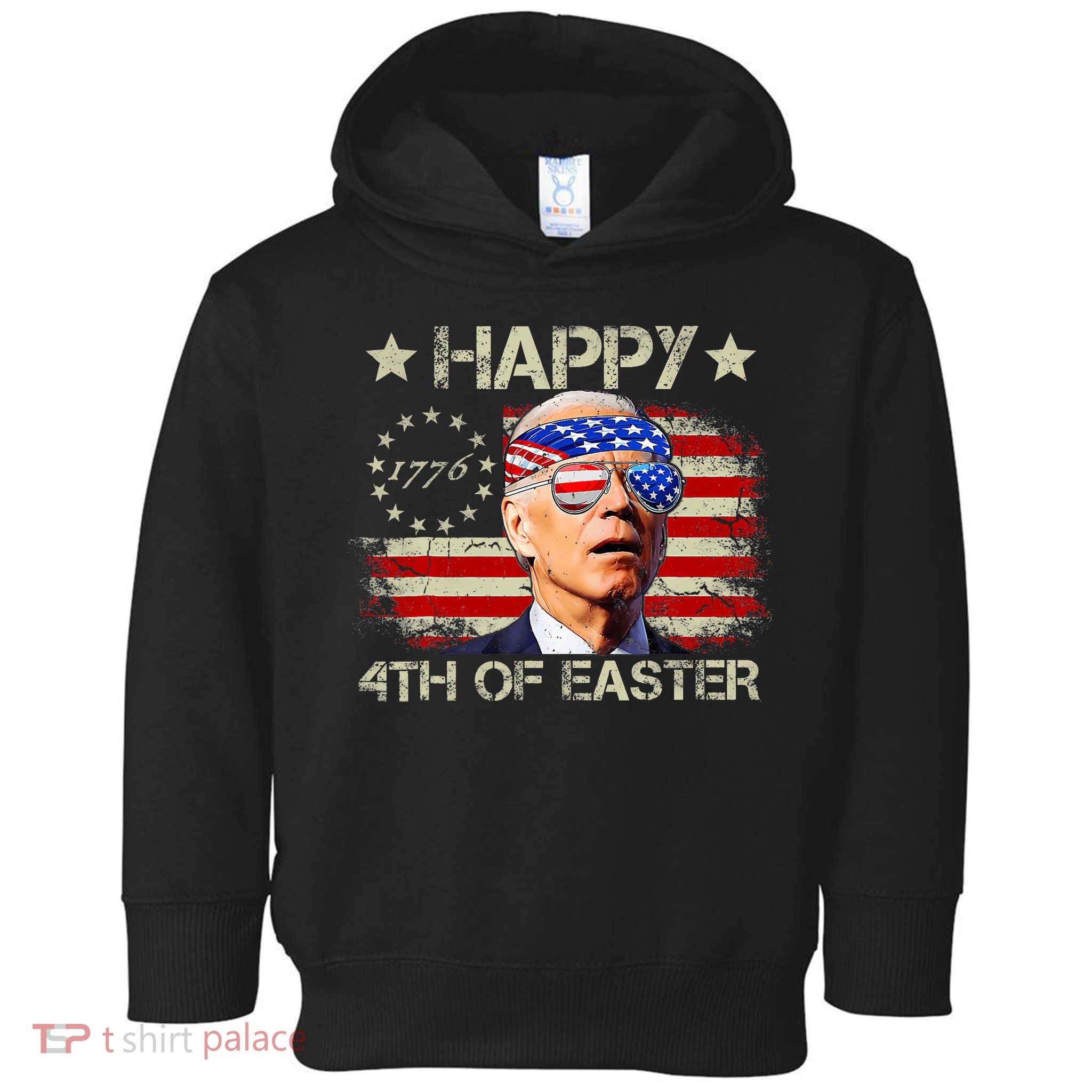 Funny Joe Biden 4th Of July Happy 4th Of Easter Us Flag Toddler Hoodie