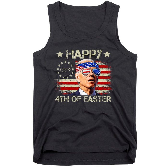 Funny Joe Biden 4th Of July Happy 4th Of Easter Us Flag Tank Top