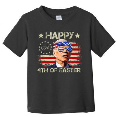 Funny Joe Biden 4th Of July Happy 4th Of Easter Us Flag Toddler T-Shirt