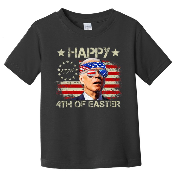 Funny Joe Biden 4th Of July Happy 4th Of Easter Us Flag Toddler T-Shirt
