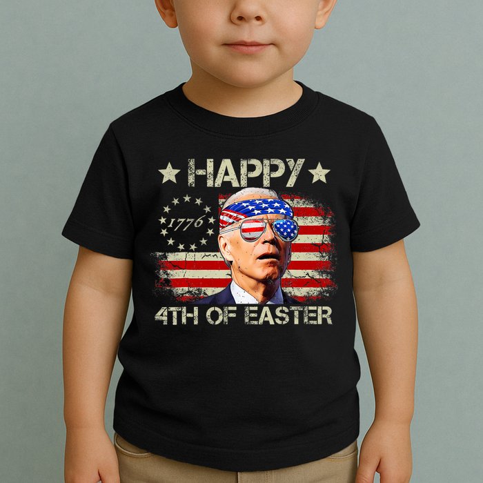Funny Joe Biden 4th Of July Happy 4th Of Easter Us Flag Toddler T-Shirt