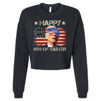 Funny Joe Biden 4th Of July Happy 4th Of Easter Us Flag Cropped Pullover Crew