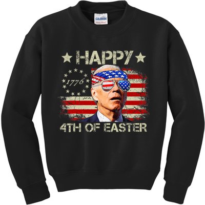 Funny Joe Biden 4th Of July Happy 4th Of Easter Us Flag Kids Sweatshirt